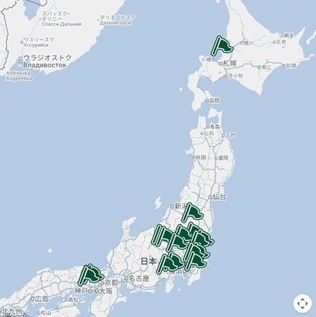 太平洋クラブ 国内コース所在地マップ